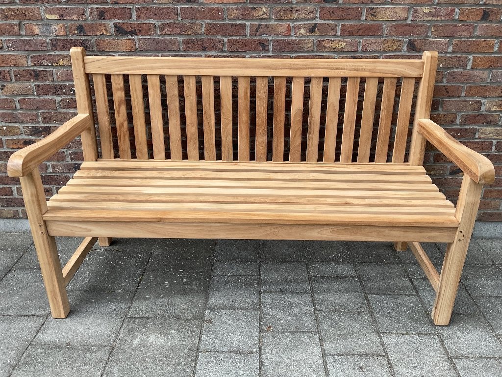 Teaken tuinbank 150 cm., Tuin en Terras, Ophalen, Nieuw, Teakhout