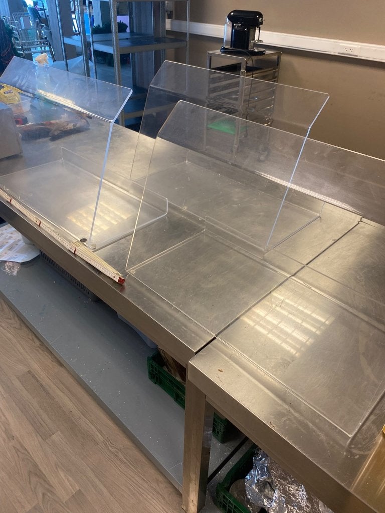 Set van 3 Plexiglas Toonbankvitrines / Niesausschermen, Ophalen, Overige typen