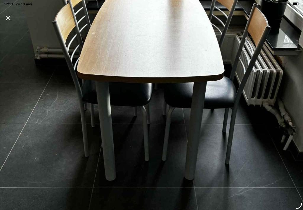 Tafel en stoelen, Huis en Inrichting, Ophalen, Gebruikt, Vier personen, Rechthoekig