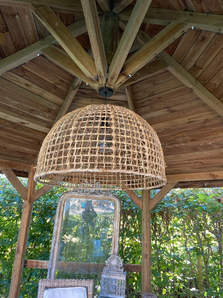 Grote rieten luchter Must Living La Savina, Ophalen, Zo goed als nieuw, Natuurlijk materiaal, E27 (groot)