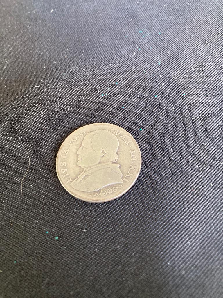 Munt 1 lira 1866 Pius IX, Ophalen of Verzenden, Italië, Losse munt, Zilver