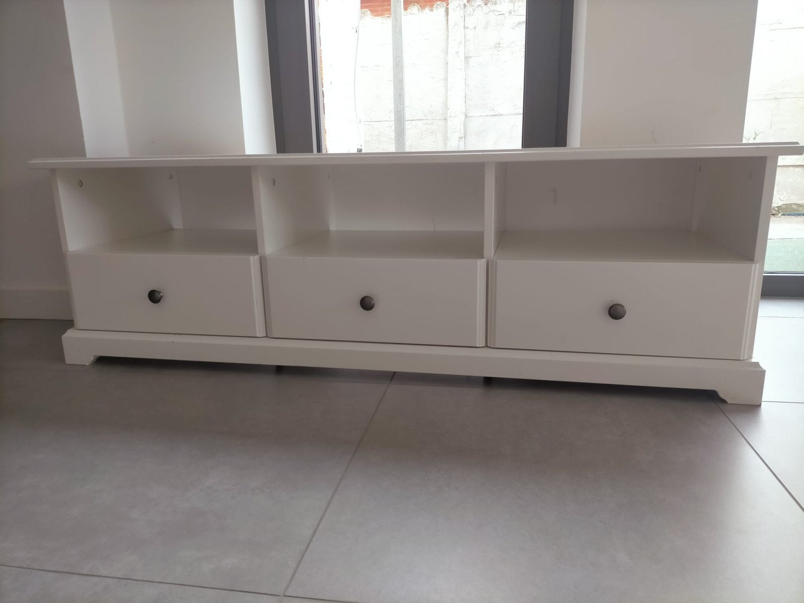 Tv meubel Ikea Liatorp, Ophalen, Gebruikt, 100 tot 150 cm, Landelijk