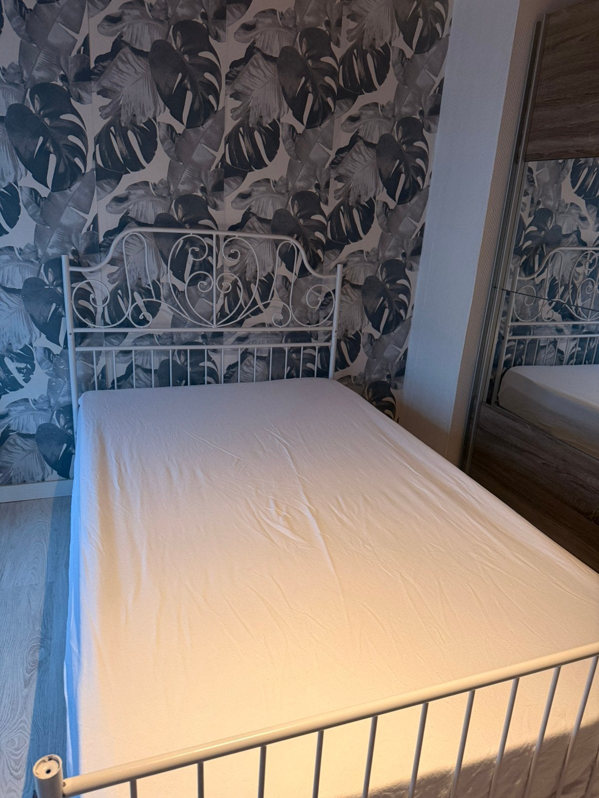Bedframe metaal wit te koop, Ophalen, Wit, Zo goed als nieuw, 120 cm