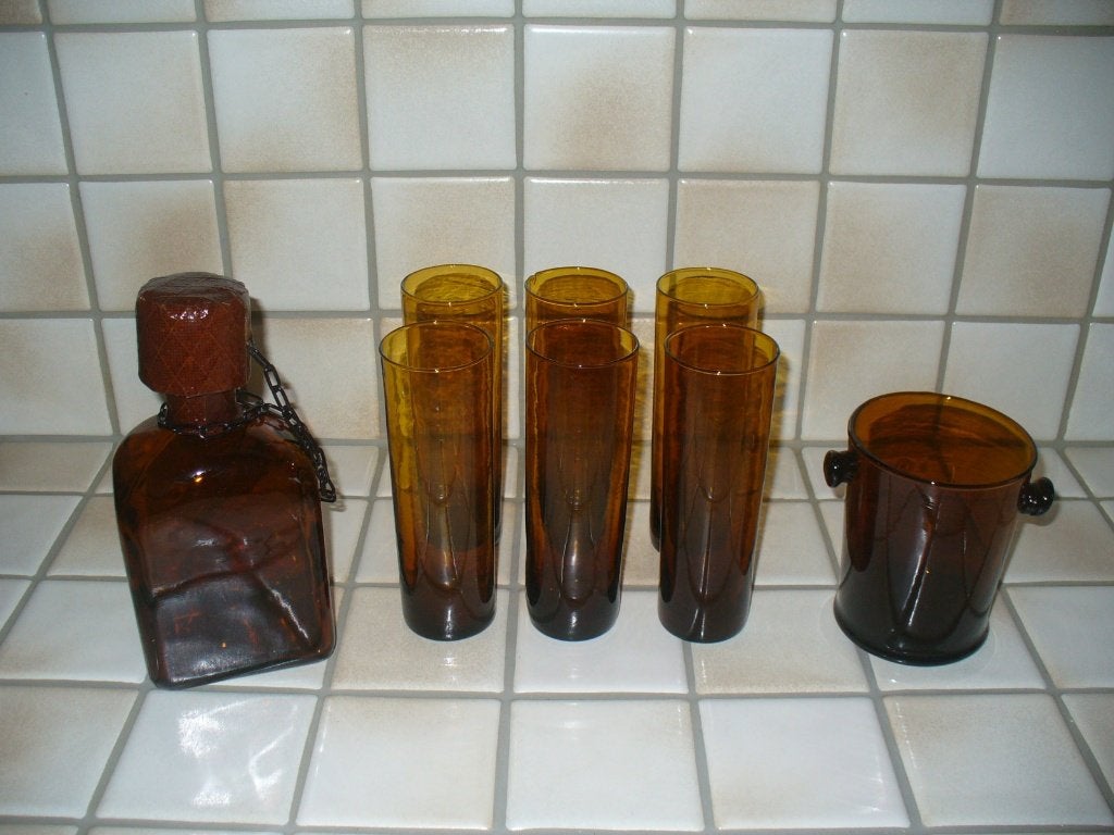 Zeer oude set glazen + toebehoren, Antiek en Kunst, Ophalen of Verzenden