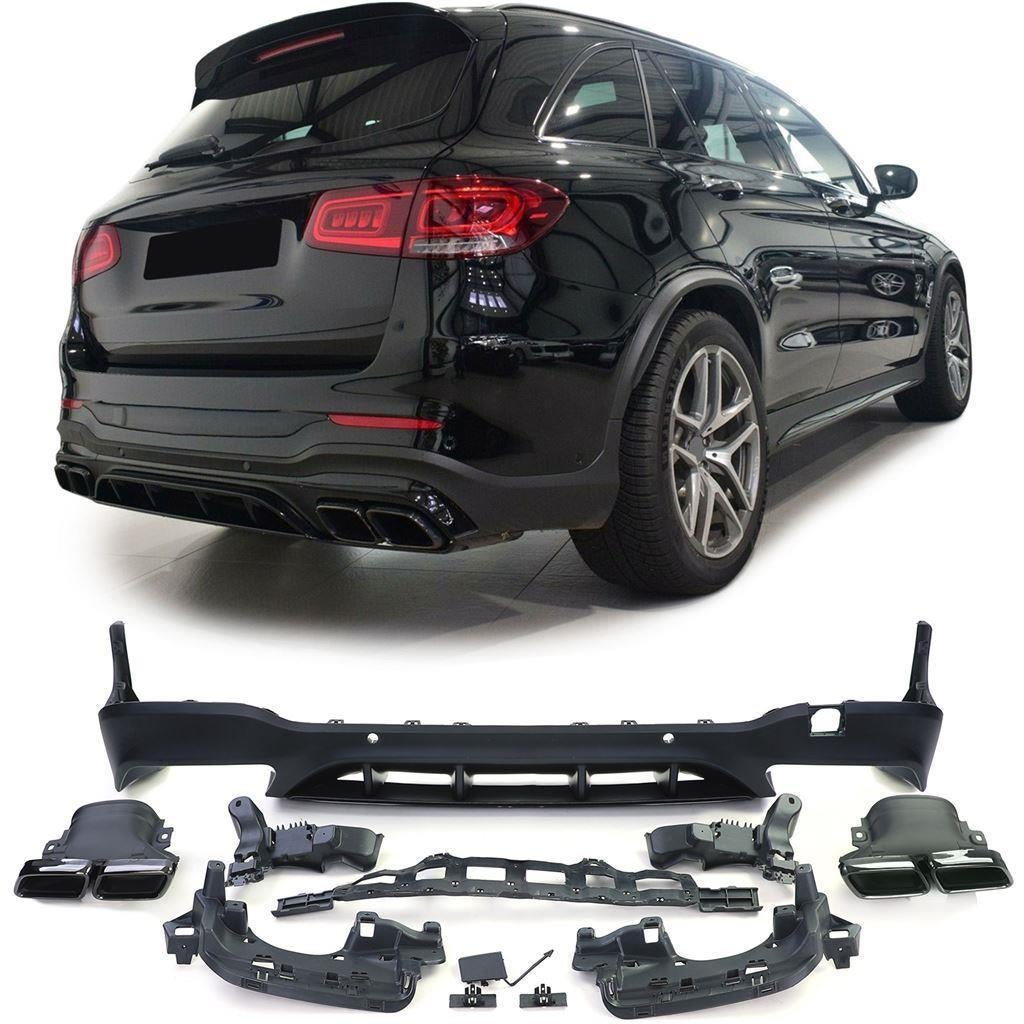 GLC63 AMG Look Black Uitlaat Diffuser Voor Mercedes GLC X253, Auto diversen, Tuning en Styling, Verzenden