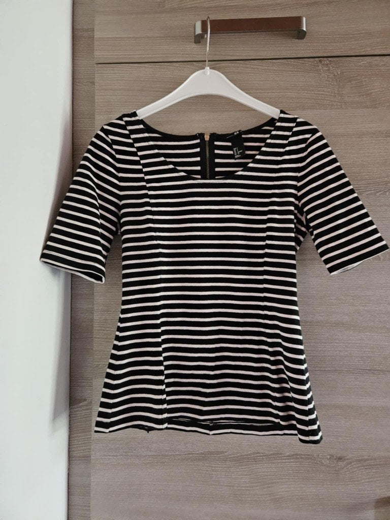 Blouse habillée H&M rayée noir et blanc taille S, Kleding | Dames, Blouses en Tunieken, H&M, Overige kleuren, Ophalen of Verzenden