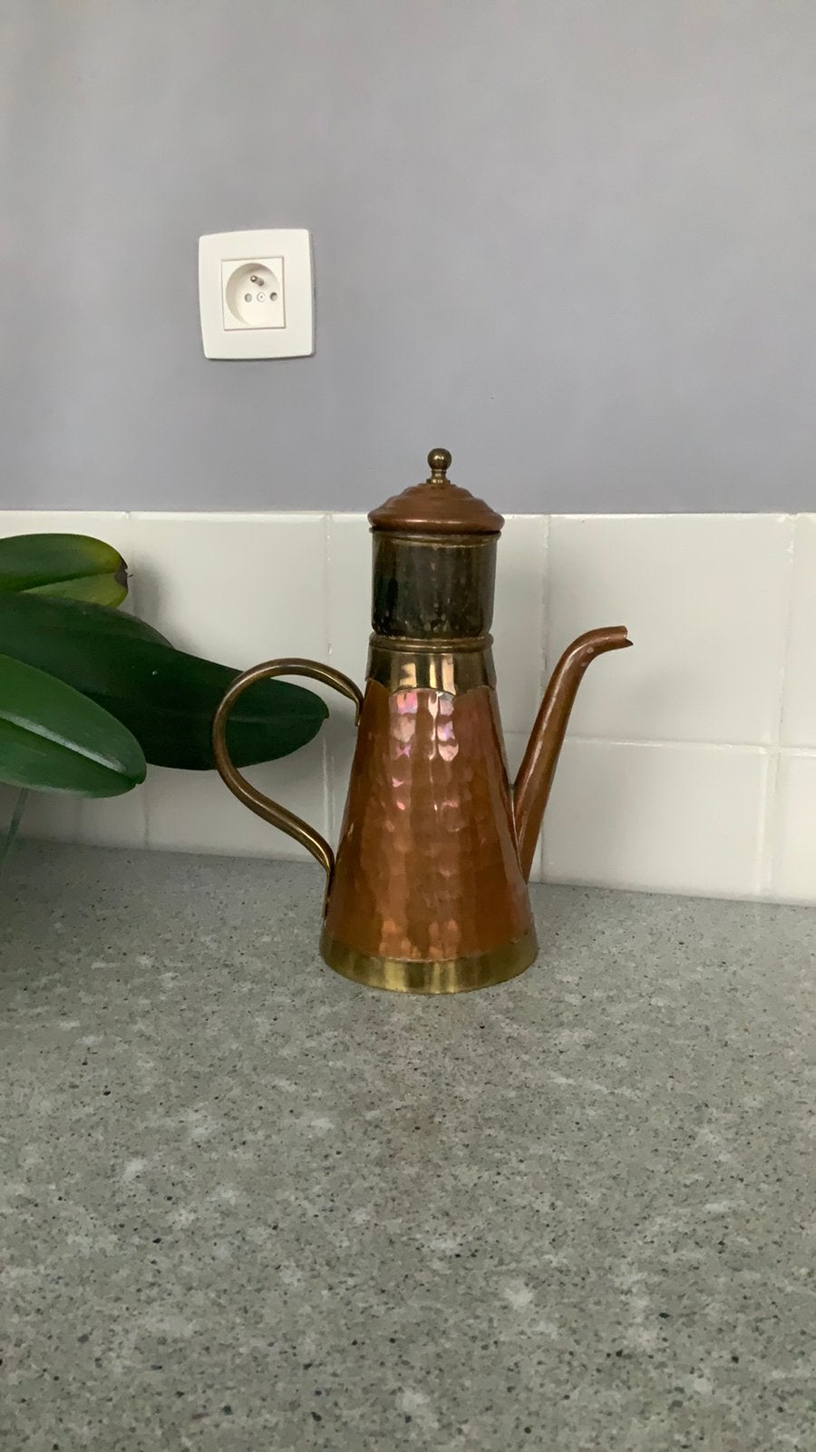 Cafetière vintage avec filtre, Antiquités & Art, Antiquités | Bronze & Cuivre, Enlèvement