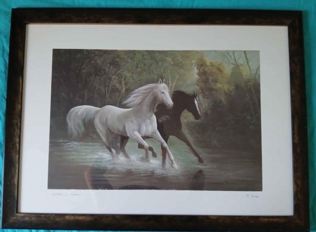 Schilderij paarden, Ophalen, Ingelijst, Print