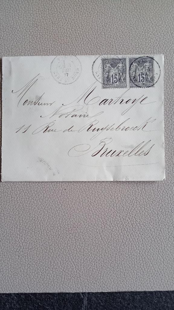 enveloppe timbrée de 1877, Timbres & Monnaies, Lettres & Enveloppes | Étranger, Enlèvement ou Envoi, Enveloppe