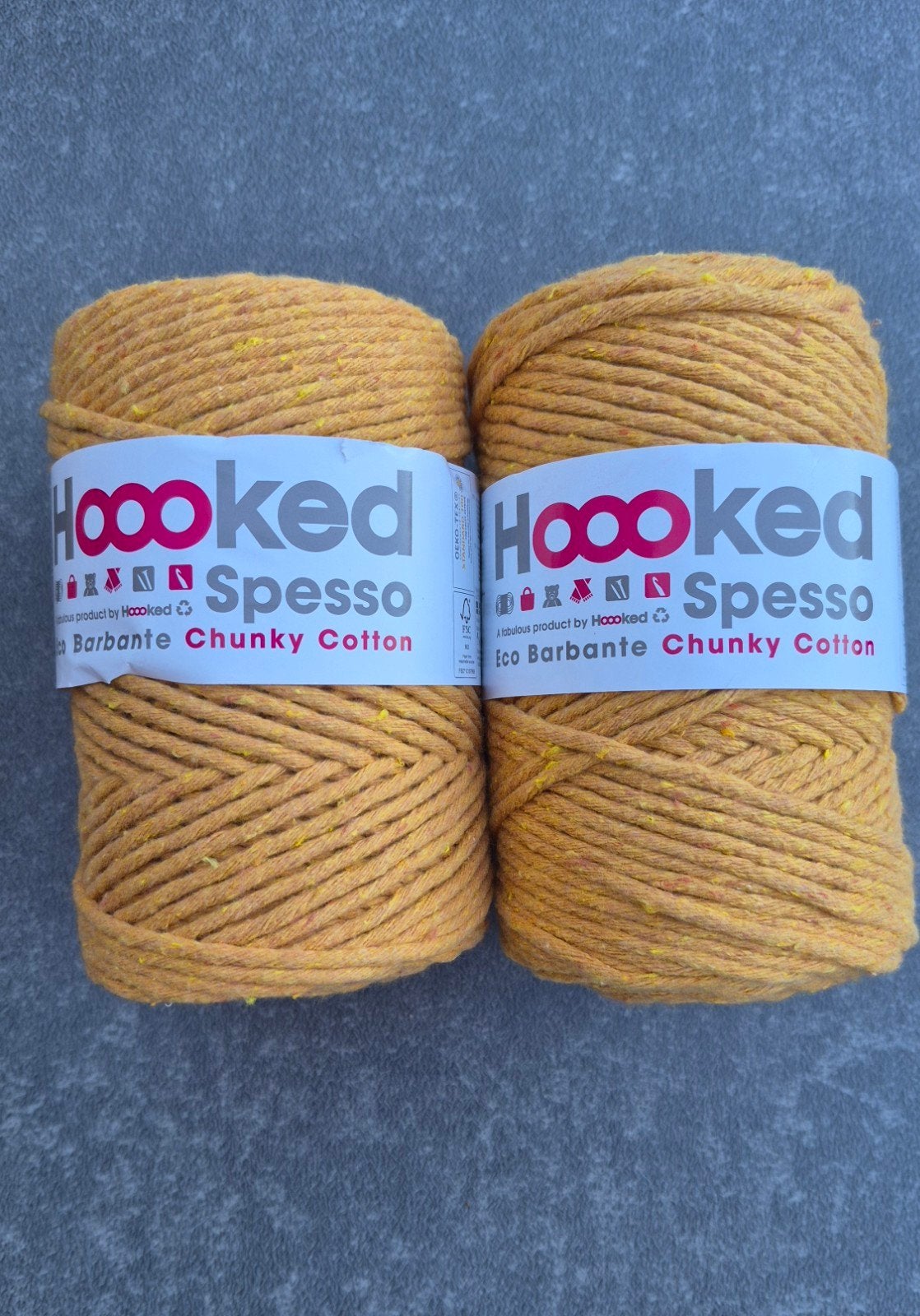 Hoooked Spesso Eco Barbante Cunky Cotton - Curry, Hobby & Loisirs créatifs, Enlèvement, Neuf, Laine ou Fils