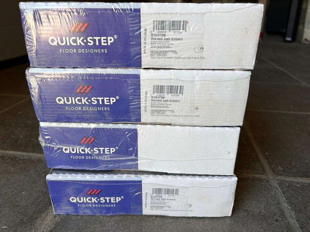 Quick step waxed oak brown 8 m2, Huis en Inrichting, Stoffering | Vloerbedekking, Bruin, Nieuw, Minder dan 10 m², Ophalen
