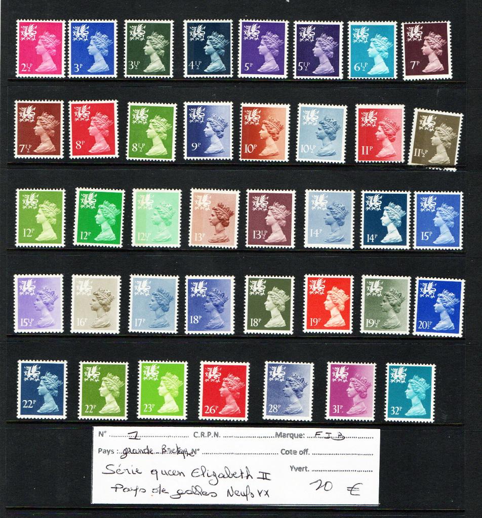 Pays de Galles Série Queen Elizabeth 2 en neufs xx, Verzamelen, Ophalen of Verzenden