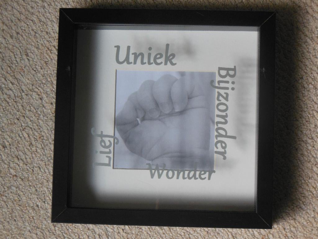 Gratis geboortekader - Uniek Bijzonder Wonder (beschadigd), Ophalen of Verzenden, Gebruikt, Geboortebord