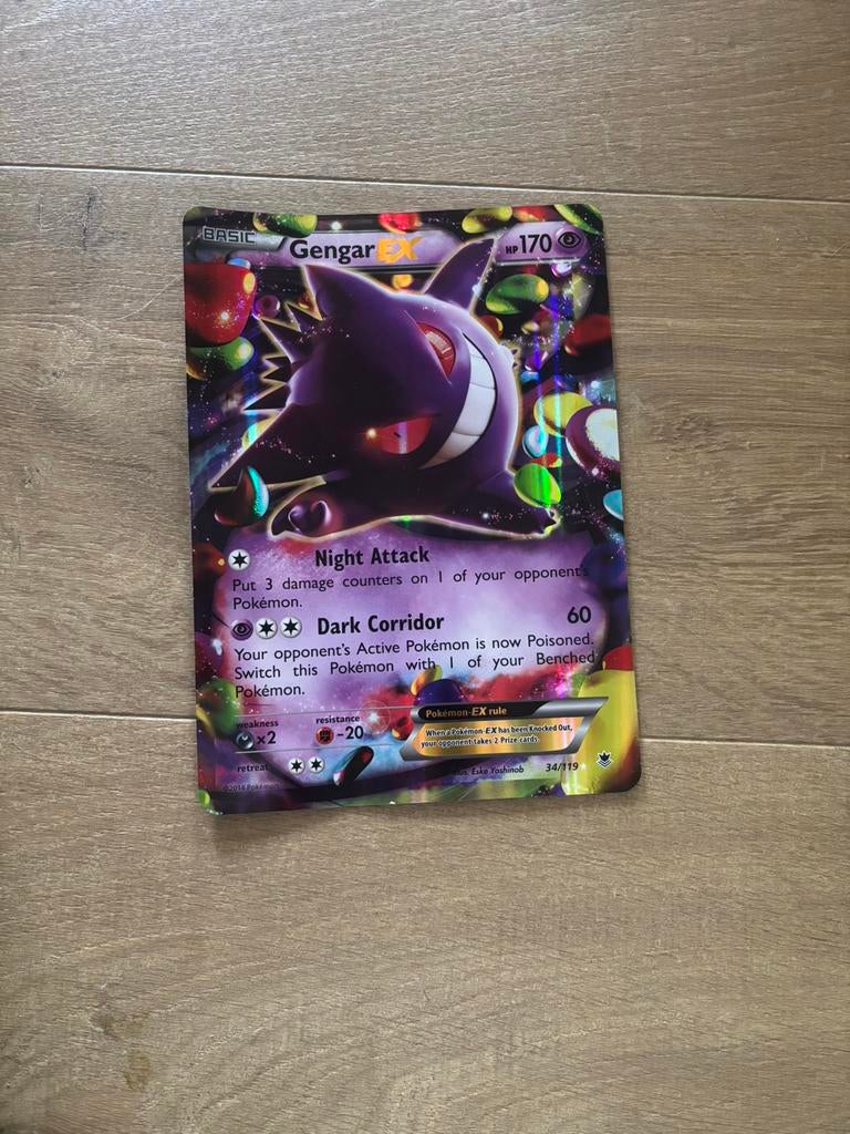 Jumbo Gengar ex pokemon kaart, Hobby en Vrije tijd, Verzamelkaartspellen | Pokémon, Ophalen of Verzenden, Zo goed als nieuw