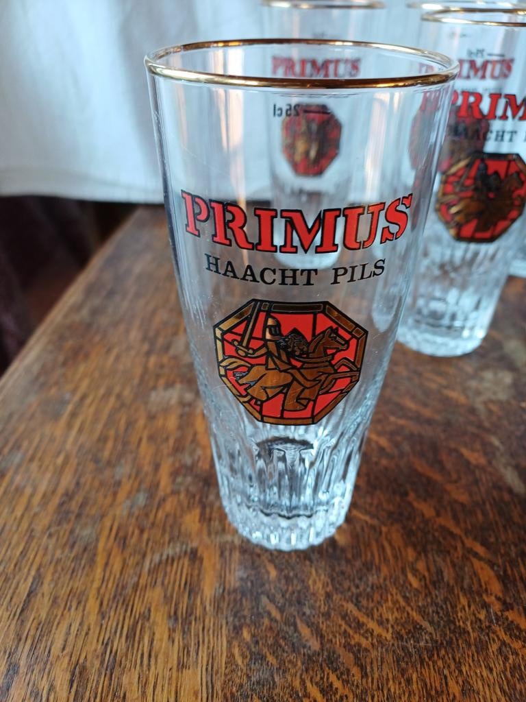 Set van 6 Prime Haacht bierglazen, Verzamelen, Biermerken, Ophalen of Verzenden