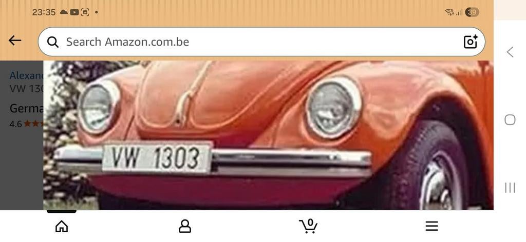 Bumper  strip voor  kever  met brede bumpers  1972