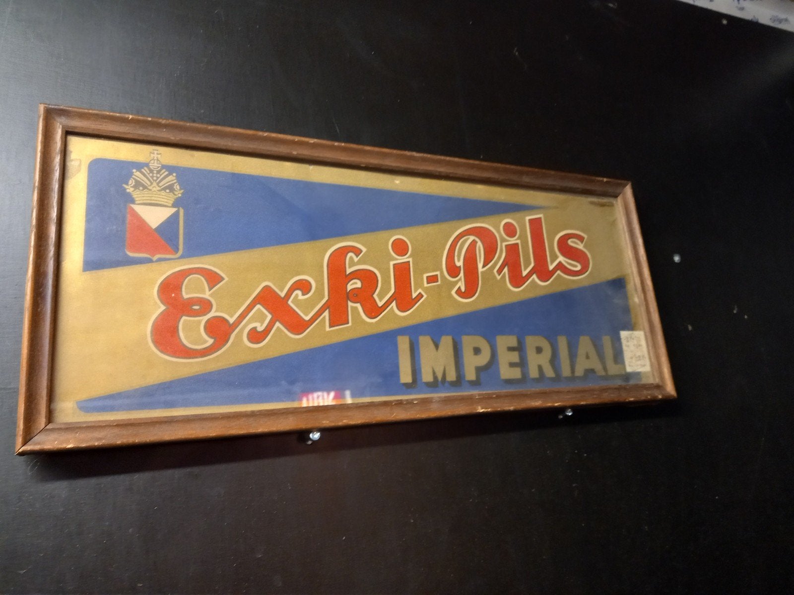 Mooi oud Exki-Pils Imperial reclamebord,, Verzamelen, Ophalen, Reclamebord