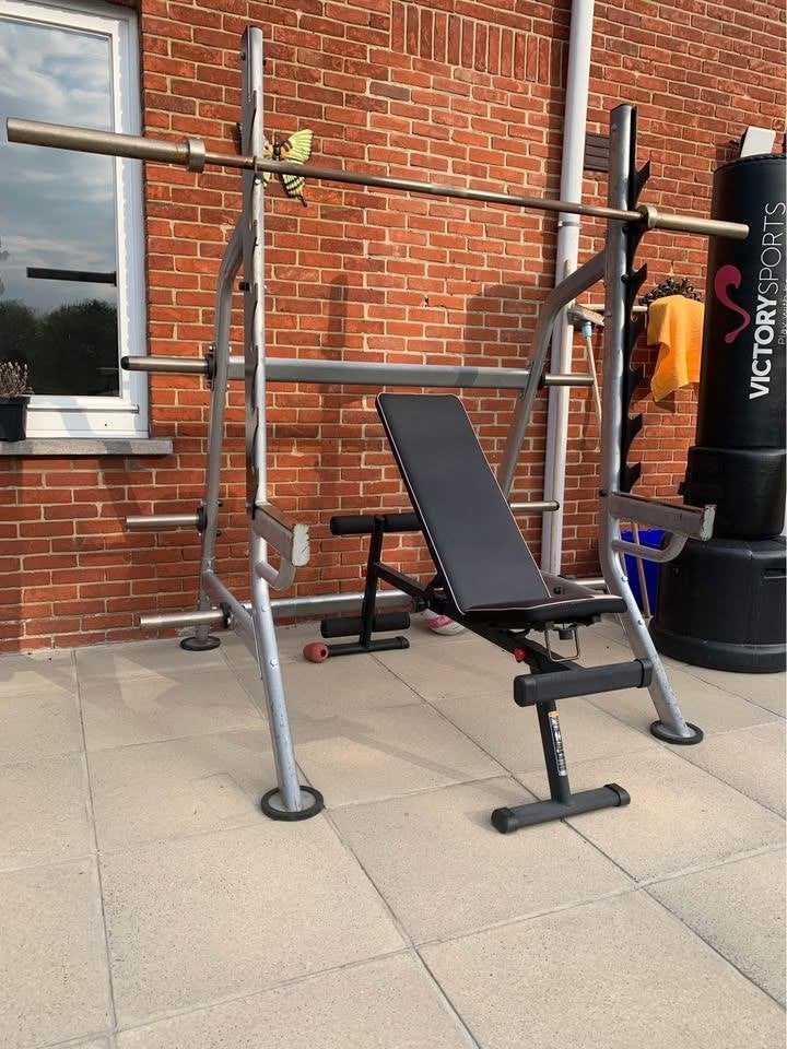 Hammer Strength Olympic Squat Rack, Sport en Fitness, Ophalen, Benen, Gebruikt, Krachtstation