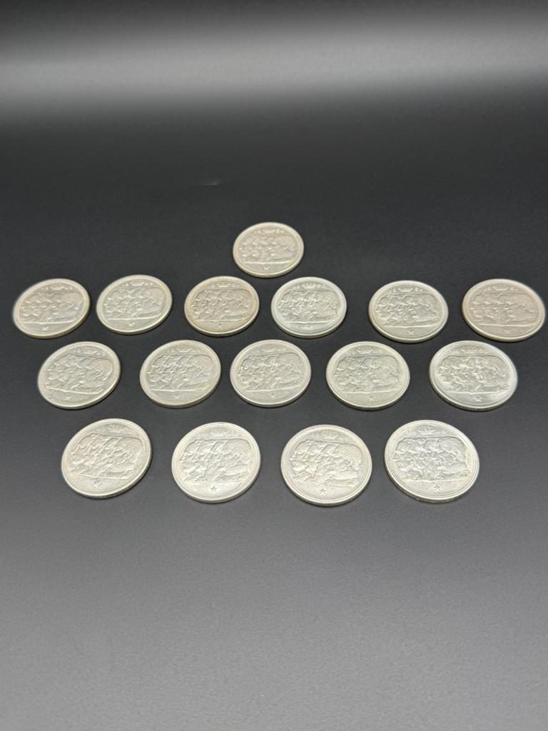 Lot de 16 pièces en Argent - 100 Francs Belgique (1948-1954), Timbres & Monnaies, Monnaies | Europe | Monnaies non-euro, Belgique