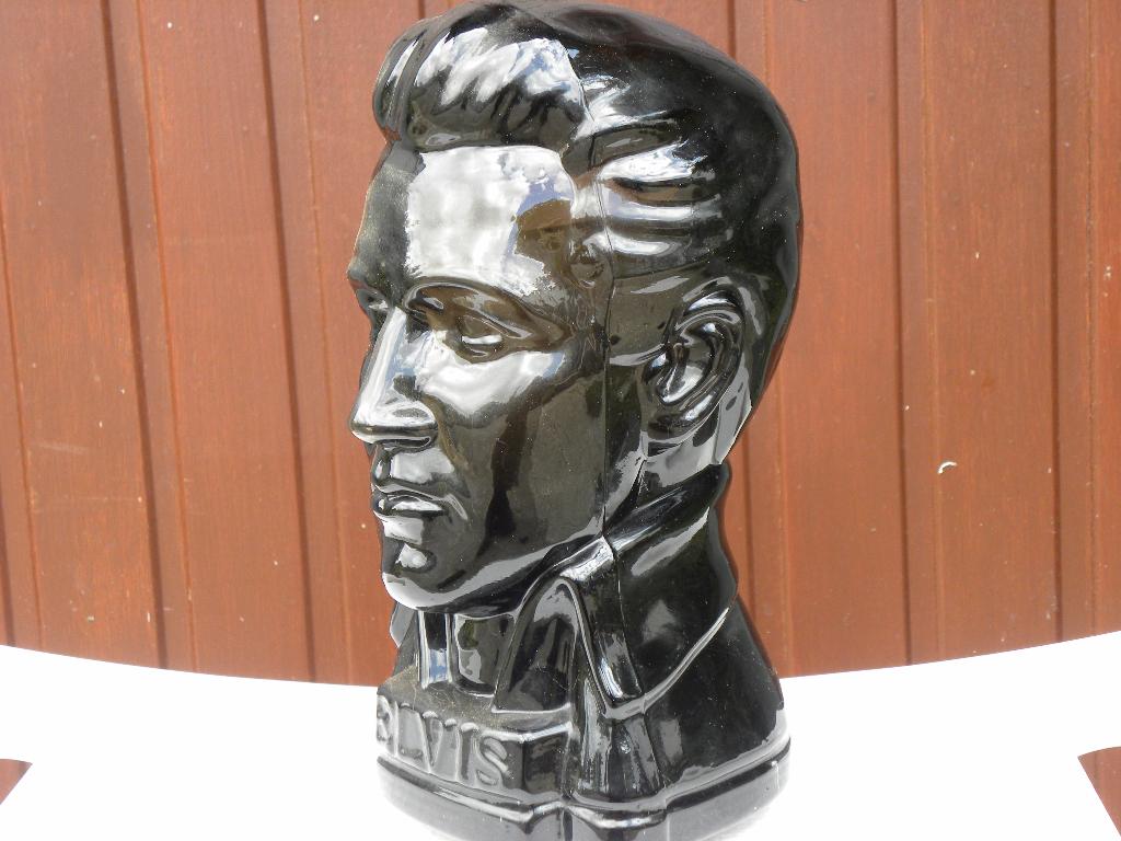 Tête d'Elvis Presley en verre de INGRID GLAS, années 1970, Antiquités & Art, Enlèvement