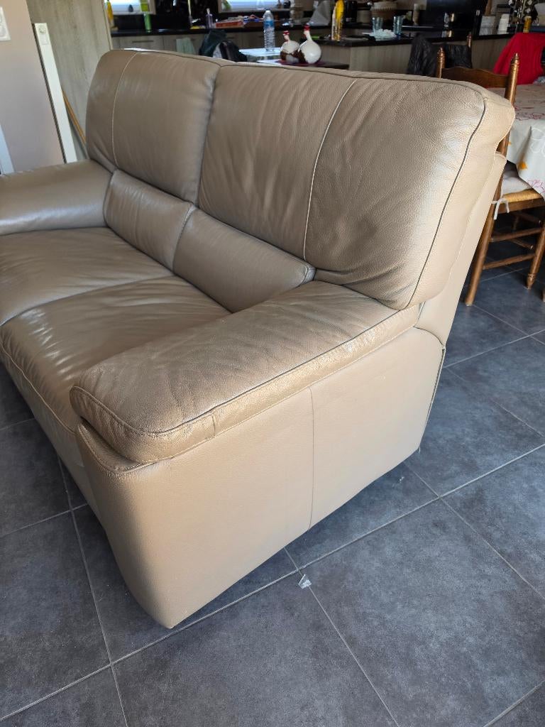 À vendre : fauteuil 2 places couleur taupe., Maison & Meubles, 75 à 100 cm, Enlèvement, Utilisé, 150 à 200 cm