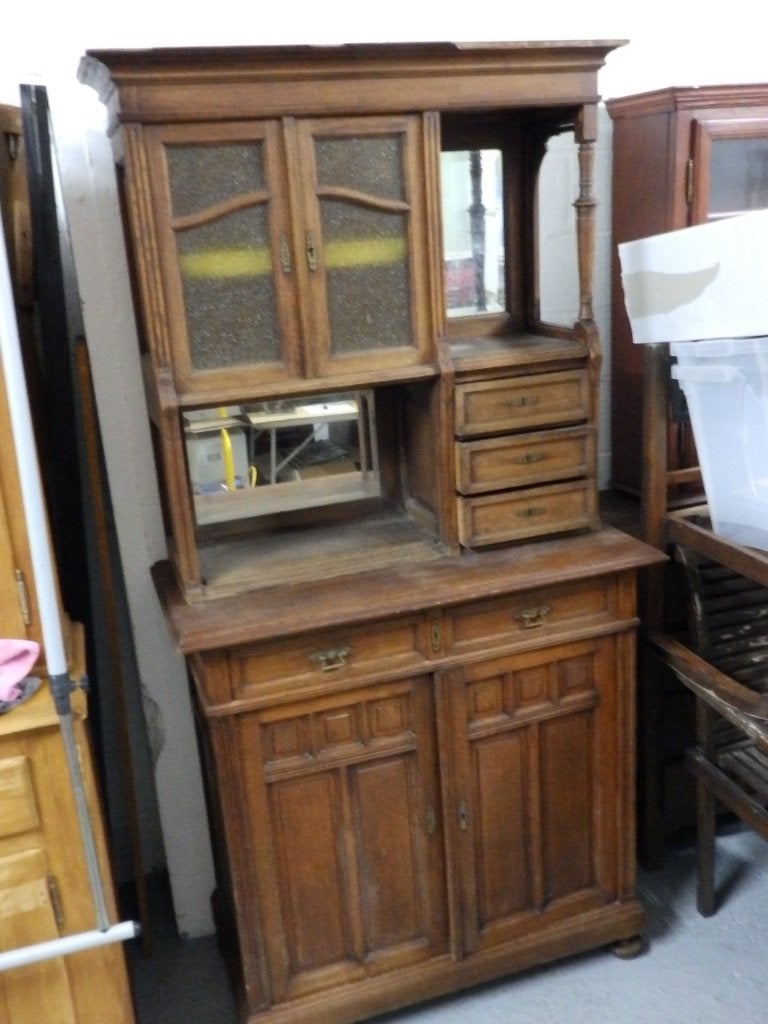 Meuble deux corps ancien, Avec tiroir(s), 25 à 50 cm, 100 à 150 cm, Utilisé