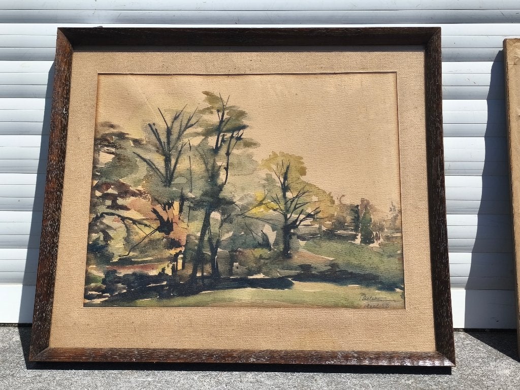 Aquarelle paysage signe, Enlèvement ou Envoi
