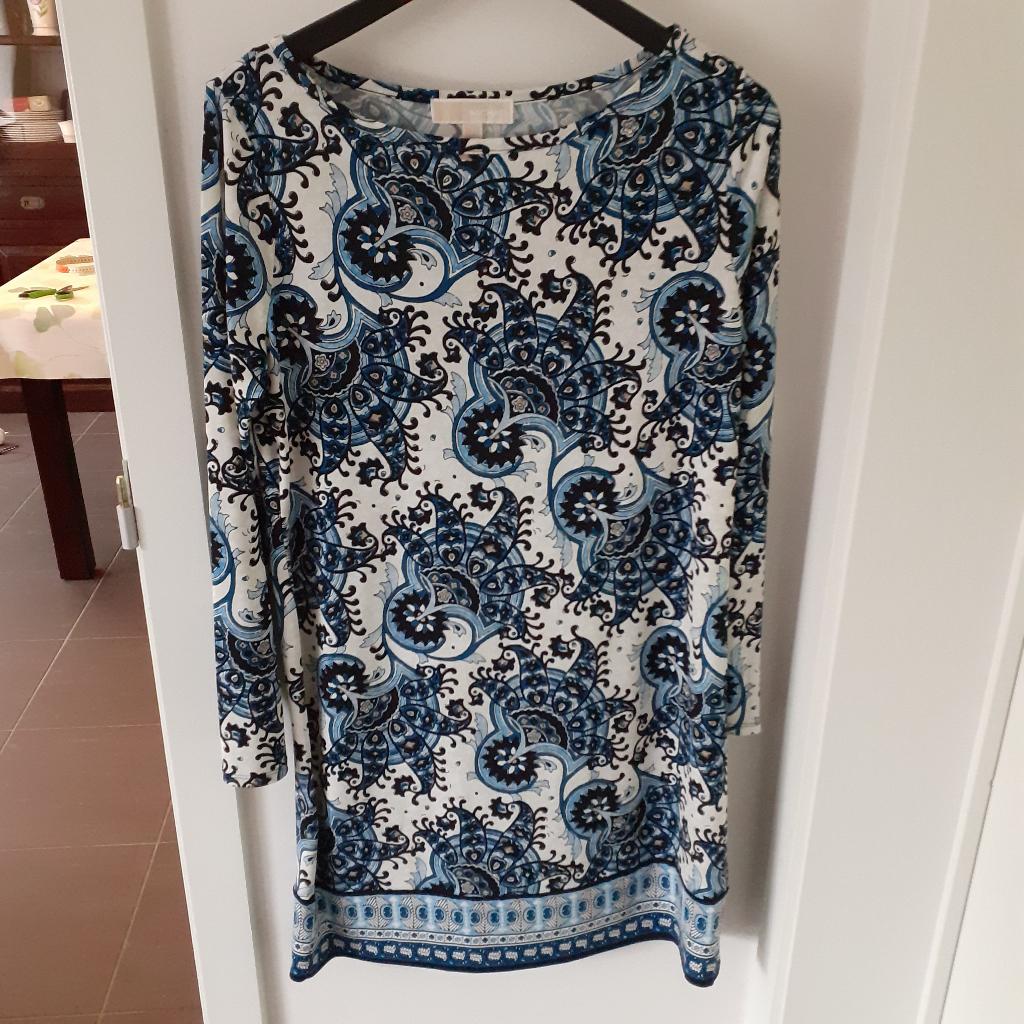 MICHAEL KORS Rechte jurk met print Maat: L Prijs: € 7, Michael Kors, Blauw, Maat 42/44 (L), Ophalen of Verzenden