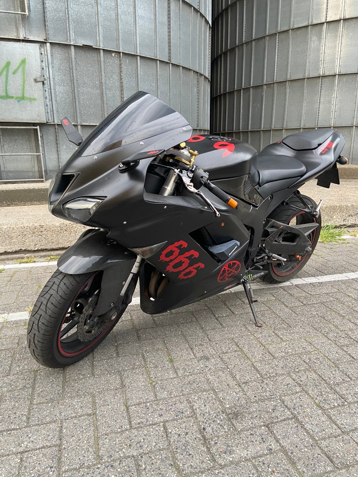 Kawasaki zx6r, Sportuitlaat, 4 cilinders, Gebruikt, Meer dan 35 kW