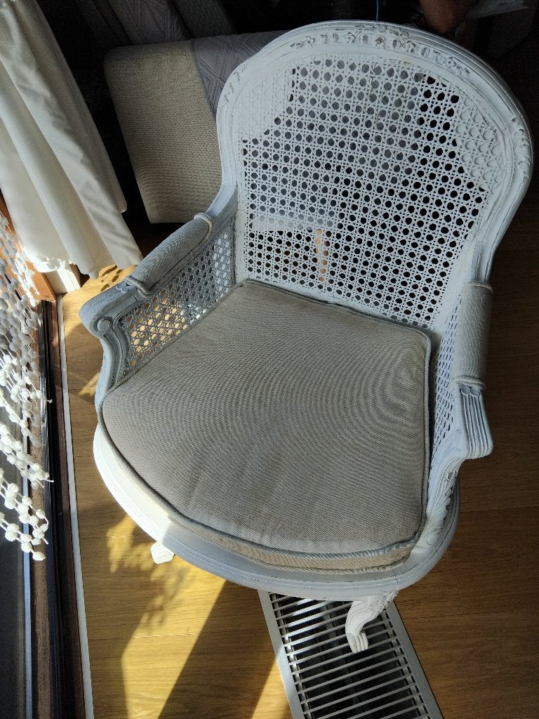 Antieke klassieke Franse fauteuil met kussen, Enlèvement