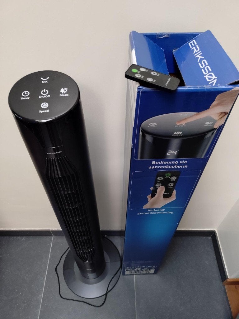 Ventilateur, Enlèvement, Ventilateur avec télécommande, Comme neuf, Ventilateur de trépied