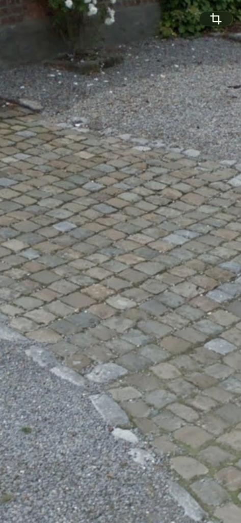 Authentieke Belgische porfier kasseien – 80 m² + boordstenen, Ophalen, Gebruikt, Klinkers, Natuursteen