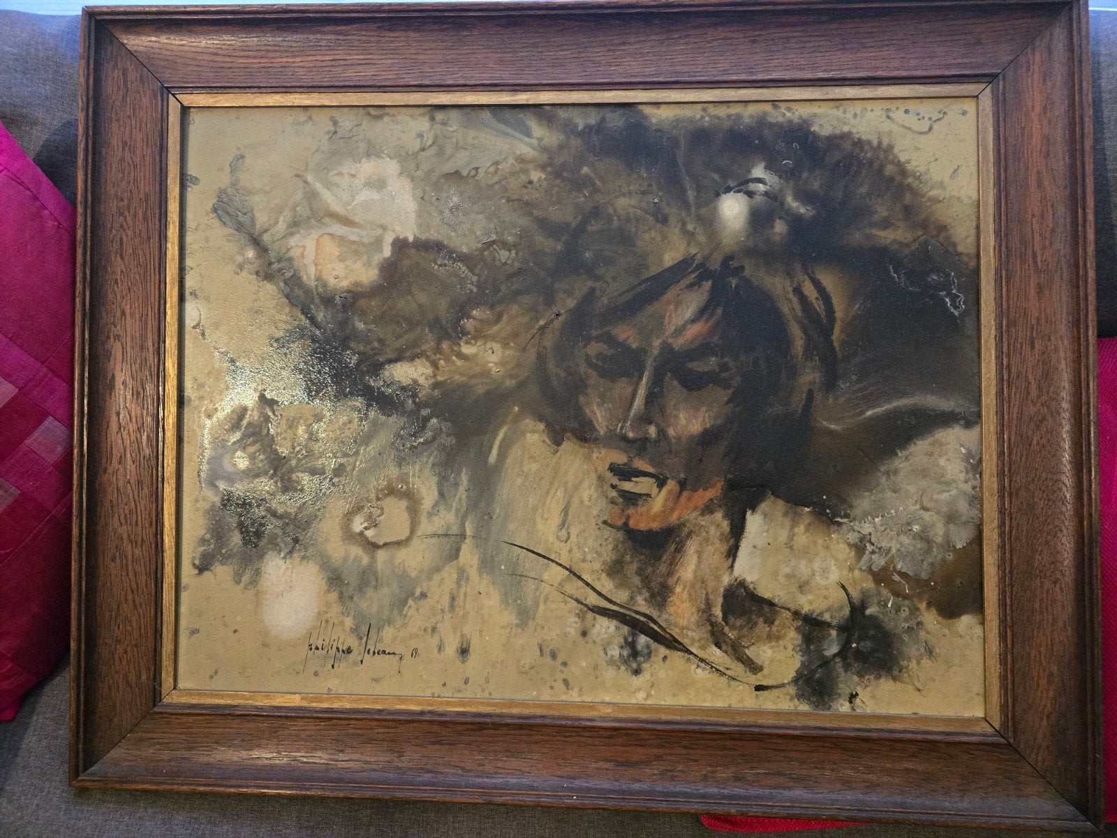 schilderij Philippe Lebeau, Antiek en Kunst, Kunst | Schilderijen | Klassiek, Ophalen, Portret of Personen, Expressionistisch