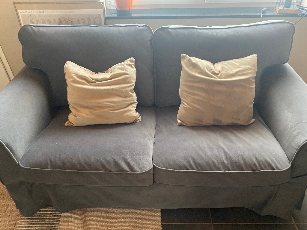 Canapé IKEA ektrop gris, 75 à 100 cm, Comme neuf, Enlèvement, Deux personnes