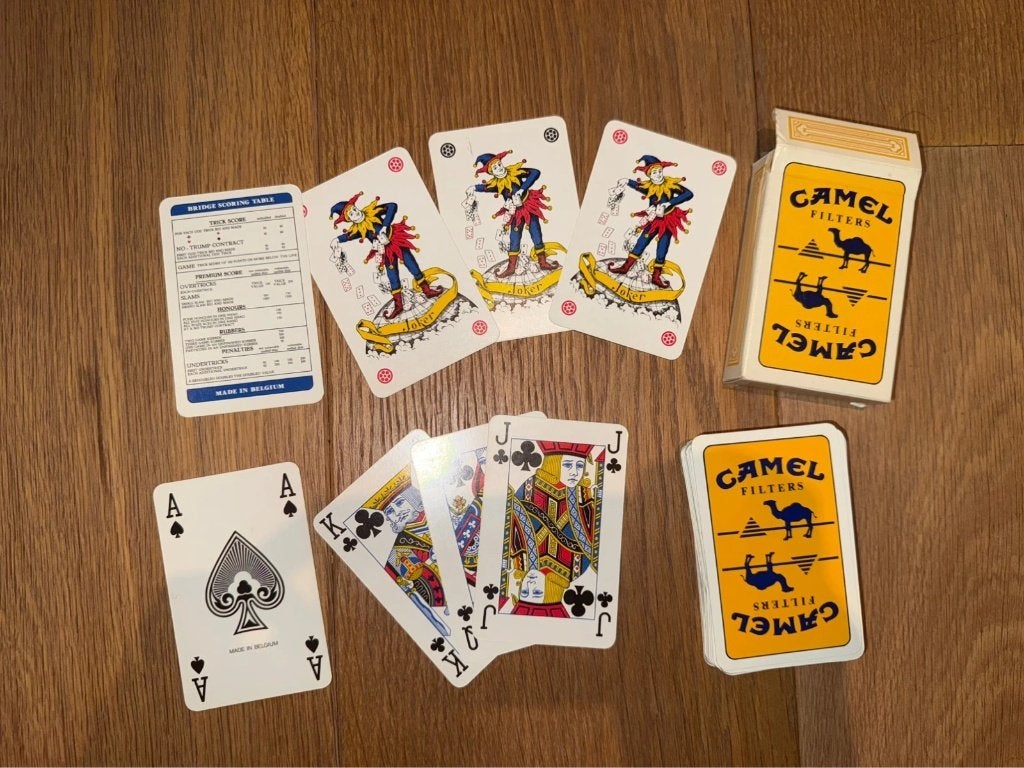 Jeu de cartes vintage Camel Filters publicitaire Belgique, Collections, Enlèvement ou Envoi, Comme neuf, Carte(s) à jouer