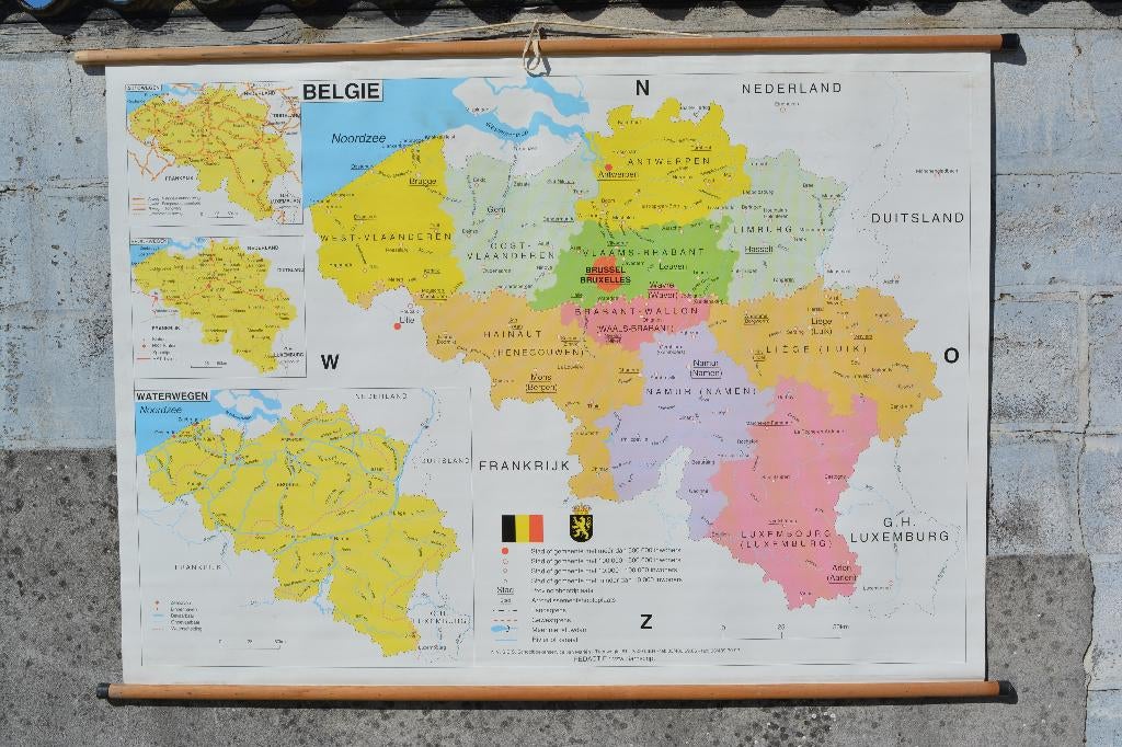 schoolkaart / wandkaart België (dubbelzijdig), Enlèvement, Géographie