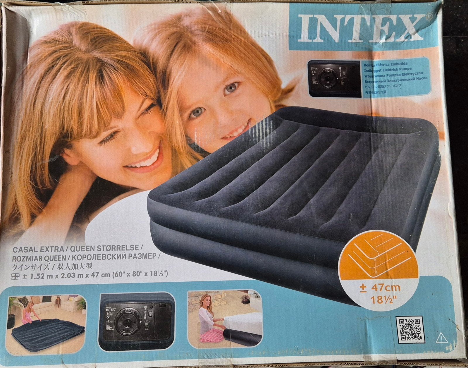 Matelas gonflable intex 2 personnes, Caravanes & Camping, Matelas pneumatiques, Enlèvement, Pompe intégrée, Neuf, 2 personnes