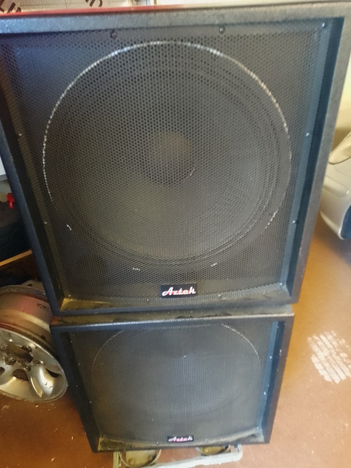 twee maal zetel 18 inch Subwoofer, Audio, Tv en Foto, Basreflex, Ophalen, 150 watt of meer, Subwoofer