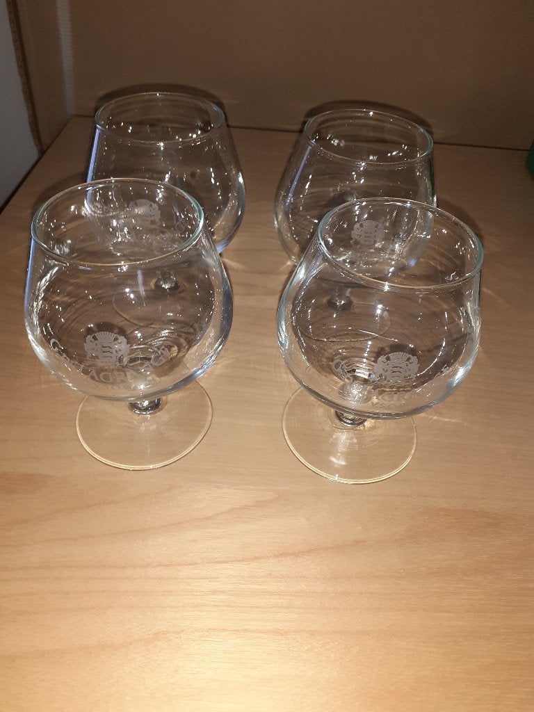 Verres à cognac G. De La Grange V.S.O.P. (lot de 4 verres), Enlèvement, Comme neuf, Autres types