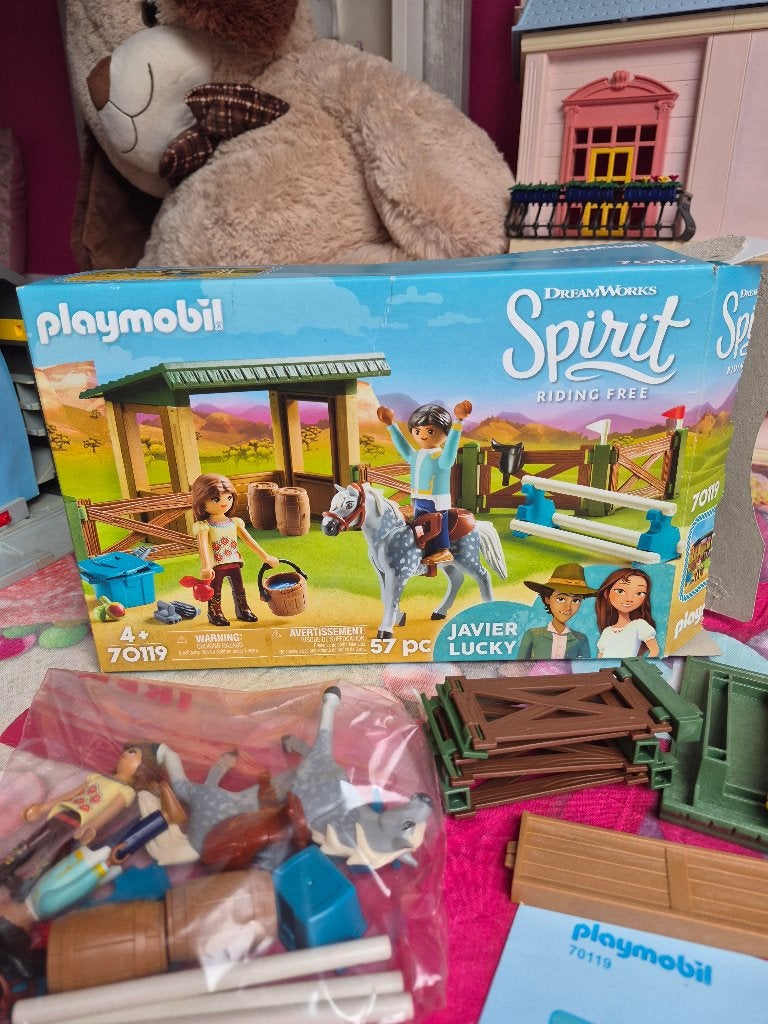 Playmobil Spirit Arena met Lucky & Javier (setnummer 70119), Autres séries, Comme neuf, Figurines, Kit complet