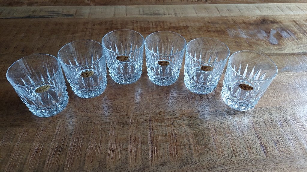 6 verres à whisky en cristal d'Arques 25 CL, Ophalen