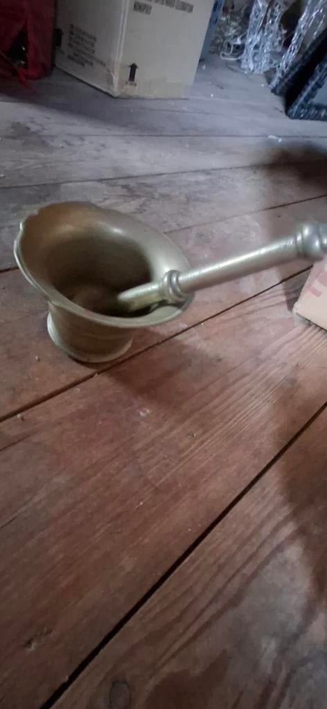 Antieke apotheek vijzel geel koper, Ophalen of Verzenden, Koper