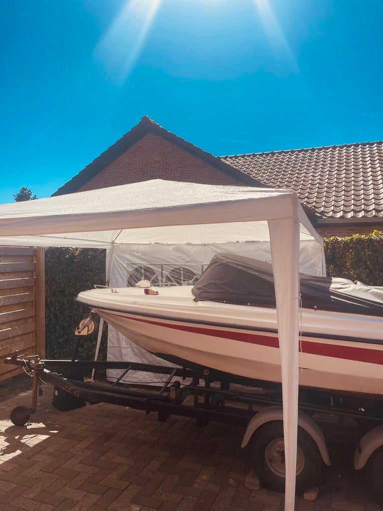 Speedboot met dubbele as trailer te koop, Watersport en Boten, Ophalen, Zo goed als nieuw, Minder dan 70 pk, 3 tot 6 meter
