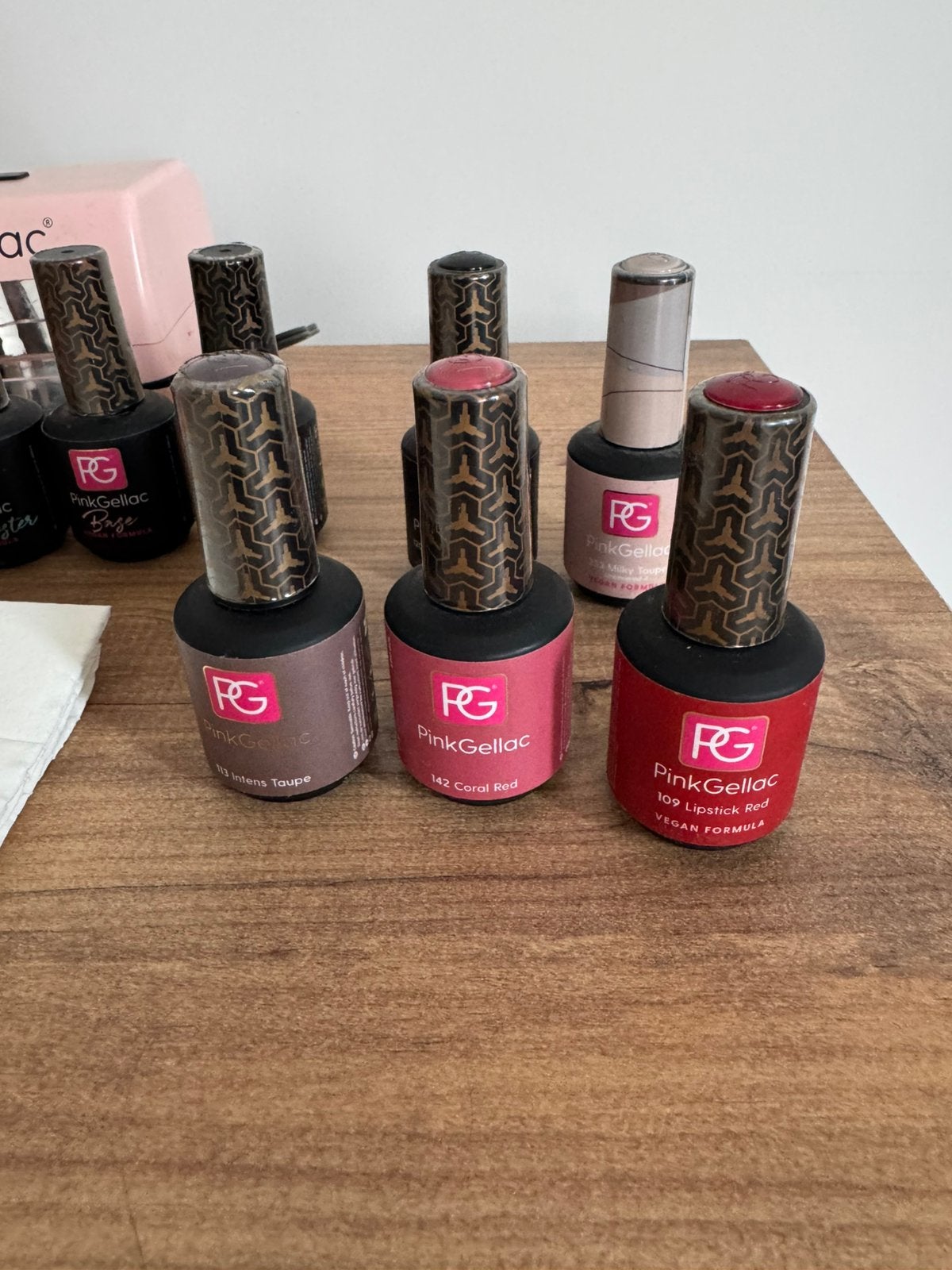 Pink Gellac set nagelmachine + kleurtjes, Ophalen, Zo goed als nieuw, Handen en Nagels