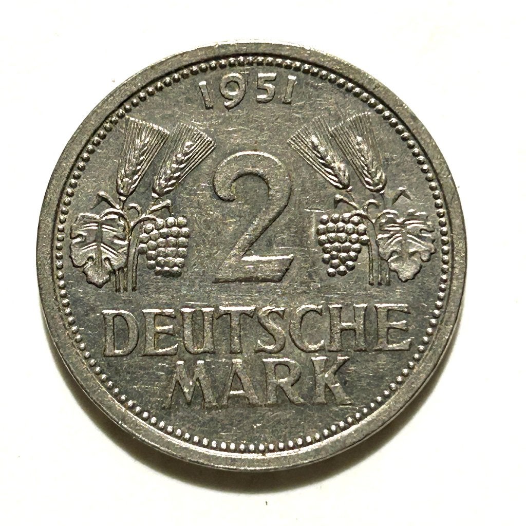 Duitsland, 2 mark 1951 J, Ophalen of Verzenden, Duitsland, Losse munt