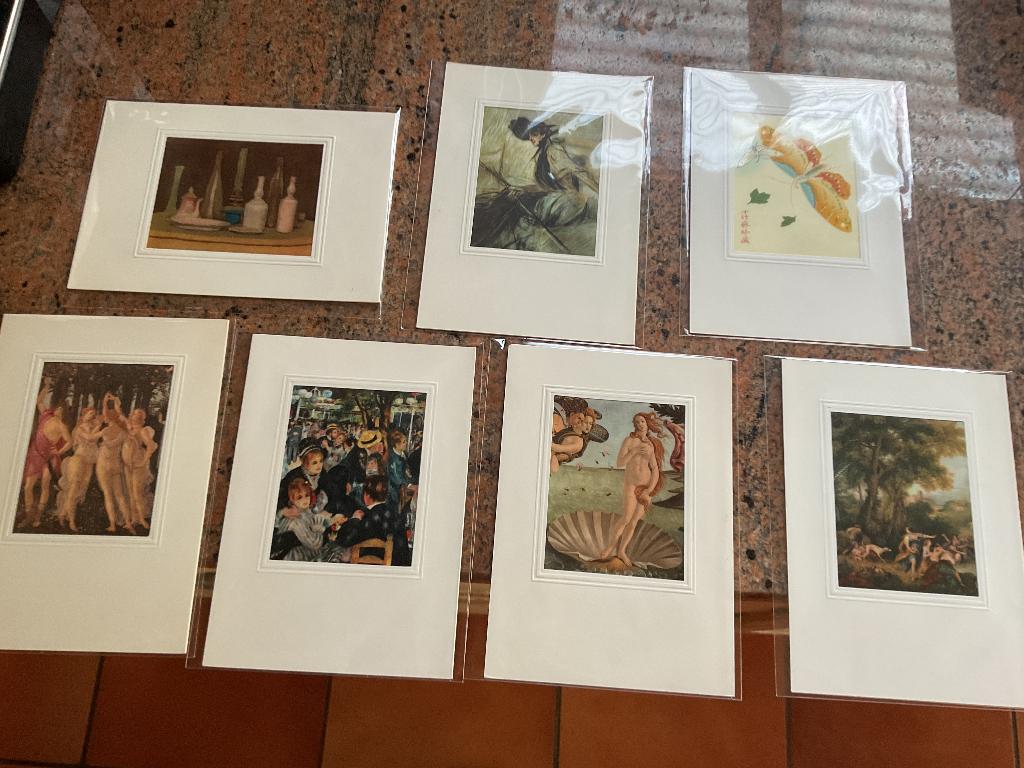 7 stuks kunstzinnige oude onbeschreven wenskaarten, Diversen, Ophalen of Verzenden