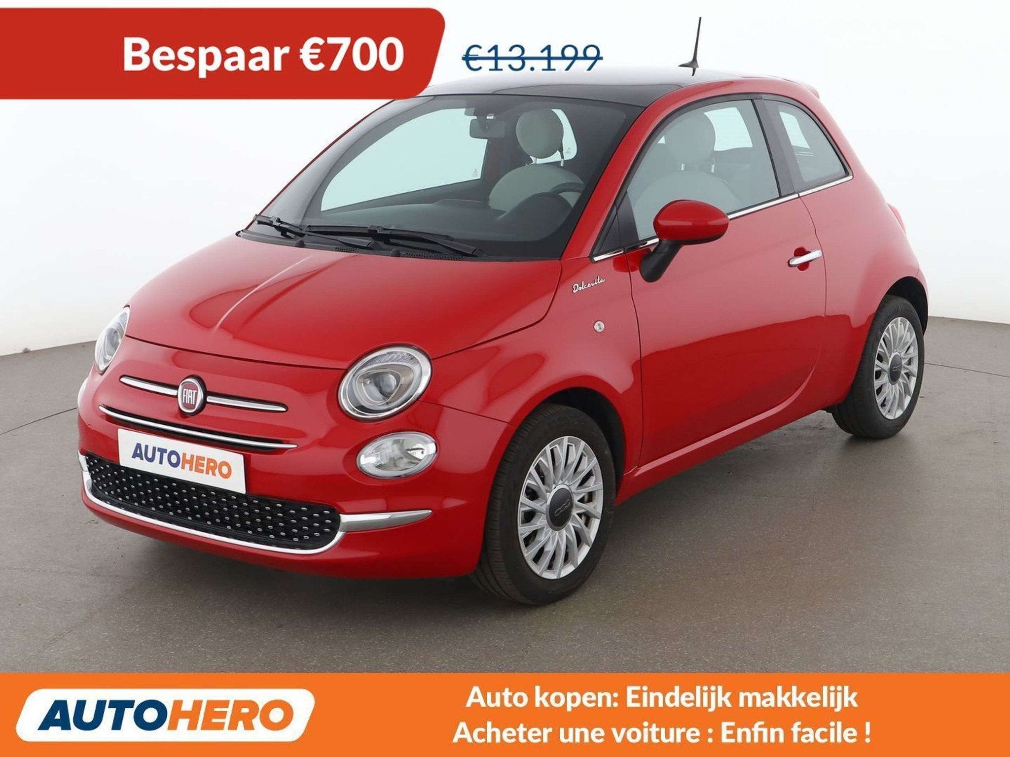 Fiat 500 1.0 Mild-Hybrid Dolcevita (bj 2022), Auto's, Voorwielaandrijving, 4 zetels, Gebruikt, Start-stop-systeem