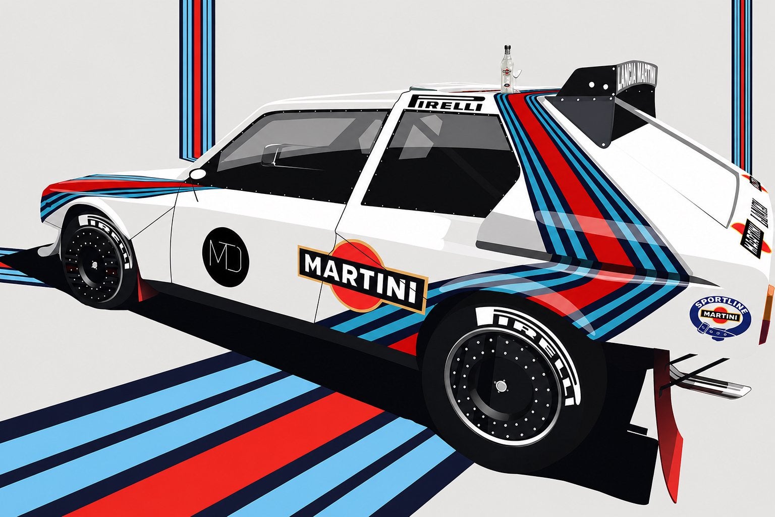 Metalen reclamebord Martini Pirelli - retro vintage mancave, Ophalen of Verzenden, Nieuw, Reclamebord