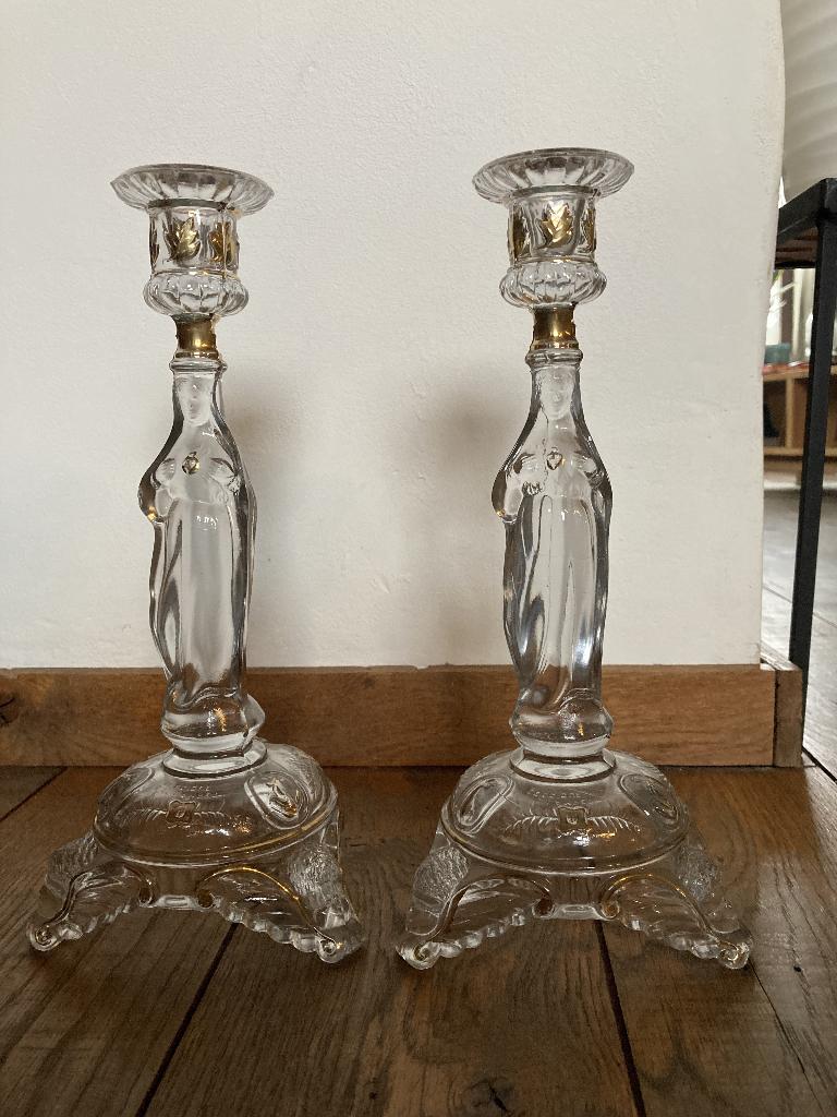 Val saint Lambert - glazen kandelaars, Enlèvement, Cristal
