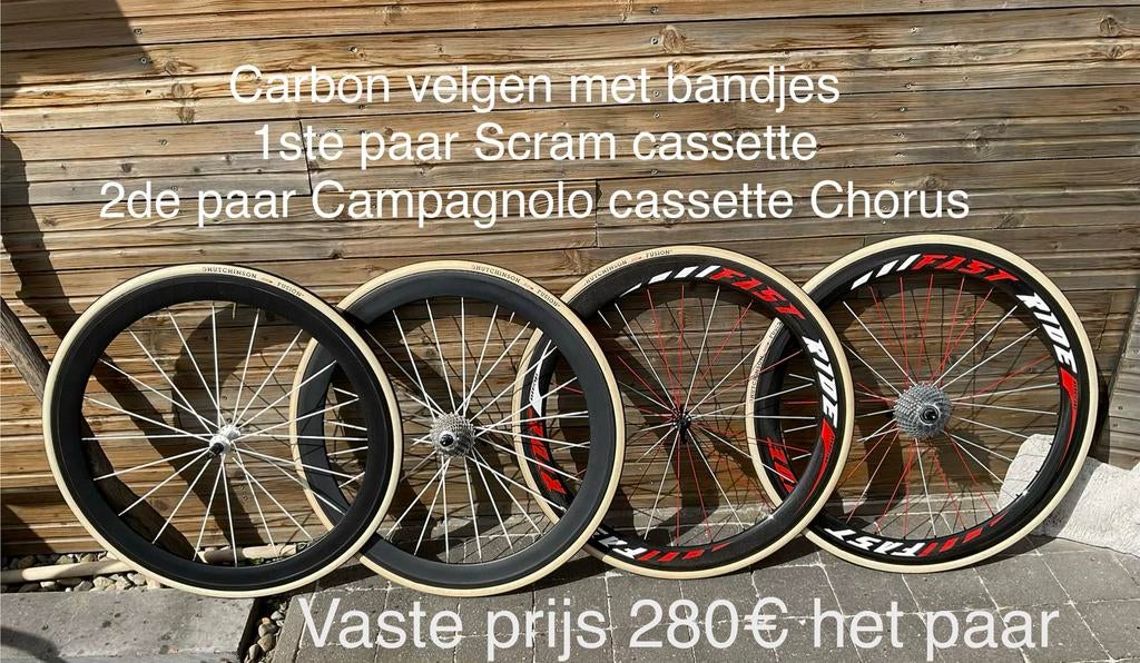 Koersfiets wielen, Fietsen en Brommers, Fietsonderdelen, Ophalen, Zo goed als nieuw